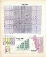 Pomona, Richmond, Ferguson, Peoria, Kansas State Atlas 1887